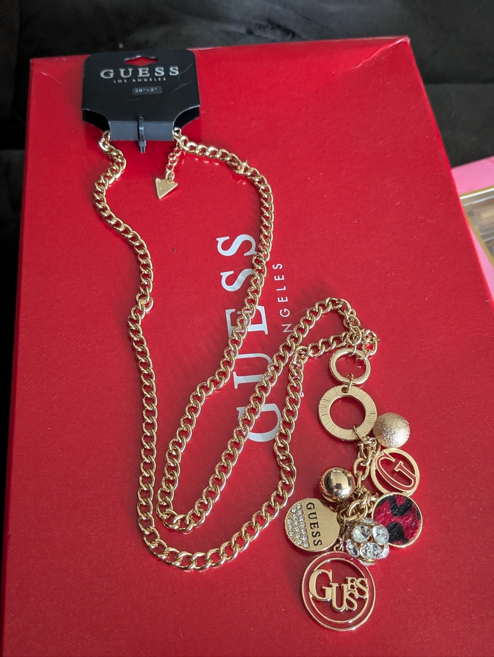 Guess Gold-Tone Charm Necklace with Mixed Charms - Gold